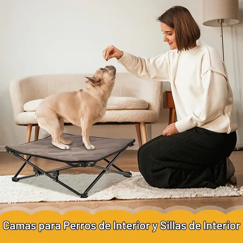 Vista 5 de KingCamp Cama elevada para perros pequeños, cama de mascotas elevada y de enfriamiento para exteriores con malla transpirable lavable y pies