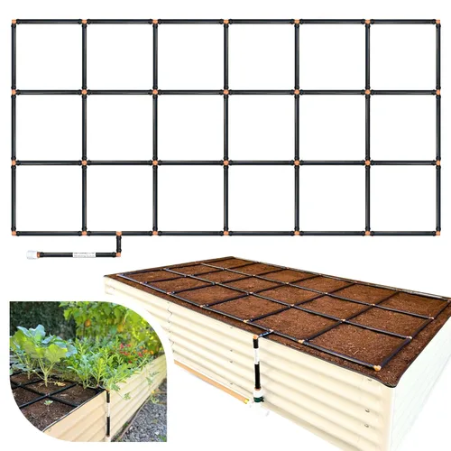 Vista 18 de Sistema de riego de rejilla de jardín, 2 x 4 sin esquinas, sistema de riego por goteo para camas de jardín, pero mejor, premontado, riega cada