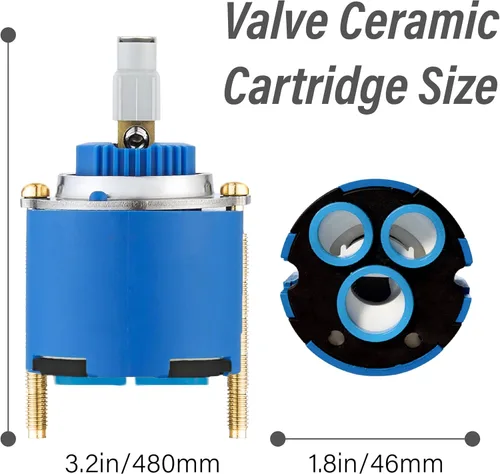 Vista 2 de Cartucho de grifo de 1.811 in, repuesto de cartucho de grifo, compatible con Grohe 46048000 grifo de una sola manija y grifo de fregadero, utilizado