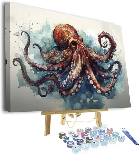 Vista 9 de TUMOVO Pintura por números para adultos y niños, rana sentada en una rama, pintura por números, pinturas al óleo, artes y manualidades, kits