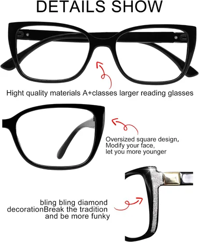 Vista 4 de OCCI CHIARI Gafas de lectura para mujer de 1,0, 1,5, 2,0, 2,5, 3,0, 3,5, 4,0, 5,0, 6,0, 1,25, 1,75, 2,25, 2,75