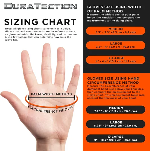 Vista 3 de Dura-Gold Duratection - Guantes desechables de nitrilo con textura de diamante, 8 mil color naranja