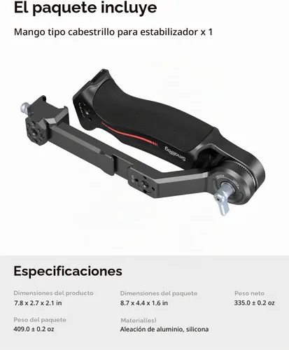 Vista 9 de SmallRig Mango Eslinga Empuñadura de Cardán para DJI RS 2 / RSC 2 / RS 3 / RS 3 Pro/RS 3 Mini/RS 4 / RS 4 Pro/RS 4 Mini, Empuñadura Ajustable