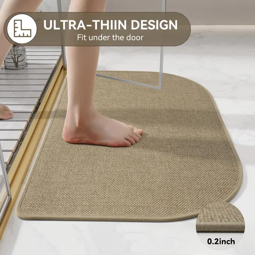Vista 3 de YDKGL Alfombra de baño Half Circle, alfombras de baño finas antideslizantes A- Marrón a