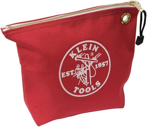 Vista 7 de Klein Tools 5539NAT Bolsa con Cremallera, Bolsa de Lona para Herramientas es una Bolsa de Consumibles de 10 Pulgadas para Almacenar Piezas, Ojal