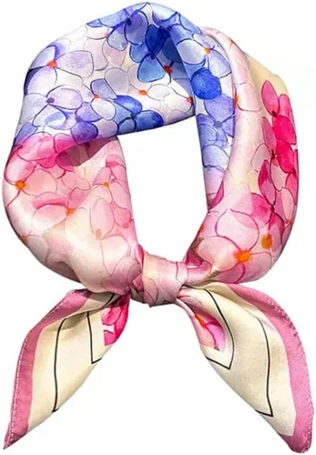 Vista 47 de FONYVE Bufandas 100% de seda de morera para mujer, bufanda cuadrada ligera de satén para la cabeza, bufanda pequeña de seda para dormir, 21 x 21