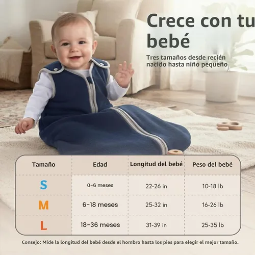 Vista 5 de Saco de dormir de forro polar para bebé, marca Sleep Nest Gris