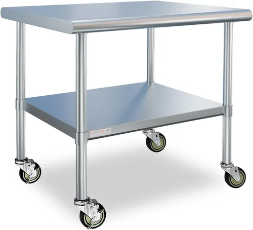 Vista 30 de STABLEINK Mesa de acero inoxidable con protector contra salpicaduras de 30 Con Backsplash