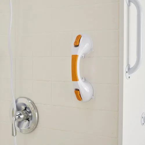 Vista 6 de McKesson Barra de agarre para baño y ducha, plástico, blanco, amarillo, 12 pulgadas, 1 unidad