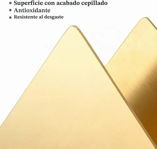 Vista 4 de Servilletero dorado de acero inoxidable, moderno dispensador de servilletas de cóctel triangular, organizador para encimeras de cocina, mesas