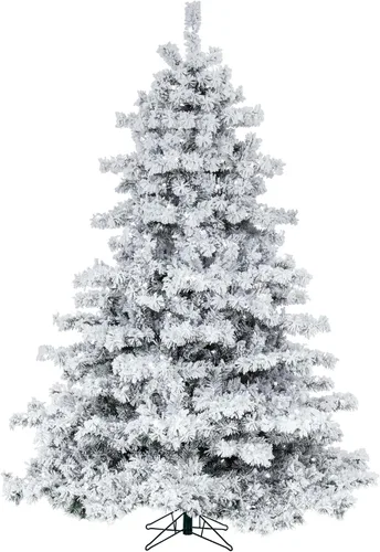 Vista 5 de Vickerman - Árbol de Navidad artificial de pino de Alaska de 36 pulgadas, con efecto nevado. Verde