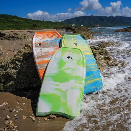 Vista 4 de ATUNAS Tablas de cuerpo, 33 a 43 pulgadas, bodyboard para playa con correa de muñeca, espuma sólida de PE/EVA impermeable de celda cerrada, surf
