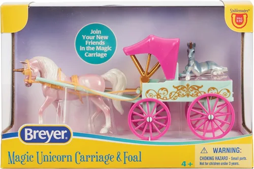 Vista 5 de Breyer Horses Stablemates Series Carrozas mágicas de unicornio y potro B-SM-10666
