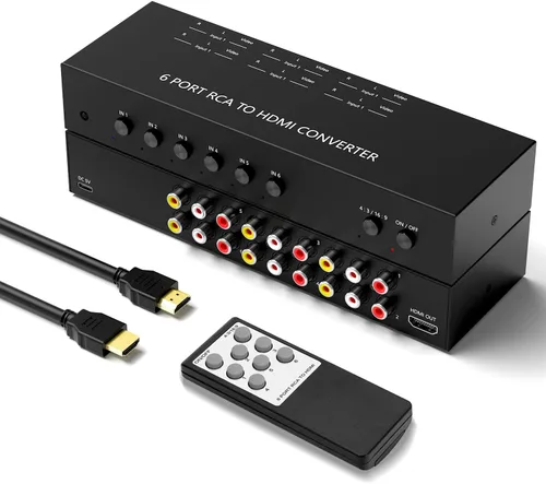 Vista 12 de Y.D.F Convertidor selector HDMI 2.0+ 1 RCA a HDMI (2 en 1 con extractor de audio) compatible con conmutación 4:3/16:9, 2.0ch/5.1ch y ARC para N64