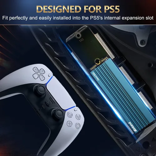 Vista 3 de INLAND de 1 TB Gaming Performance Plus NVMe, unidad de estado sólido SSD interna para juegos con disipador de calor, optimizada para PS5 - Gen4