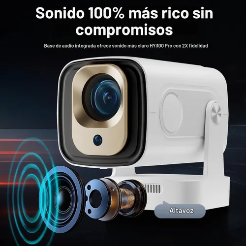 Vista 7 de WOOPKER Mini proyector HY260 Pro actualizado con WiFi y Bluetooth 5.4, enfoque automático/Keystone, soporte nativo 1080P para 4K, control remoto Air