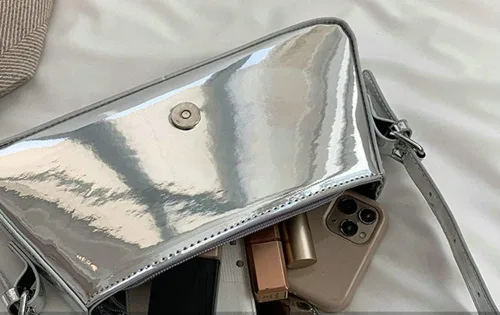 Vista 7 de Bolso de noche para mujer, bolso de mano de cuero, bolso de hombro pequeño, bolso de mano brillante, bolso de mano con asa superior 2023