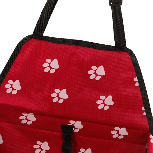 Vista 7 de Drfeify Asiento de coche para perro rojo transpirable, reforzador de reposabrazos, portátil, impermeable, fácil de limpiar
