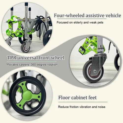 Vista 6 de Dog Wheelchair，for Back Legs Pet Light Weight Dog&Cat&Pets Wheelchair Cart Adjustable Dog Cart，for Injured,Hind Limb Weak Pet，with Leg Brace and Hip