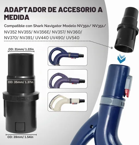 Vista 7 de Kit de adaptador de accesorio de vacío - Adaptador de manguera de vacío - Suministro de piscina Conector de mangueras de 1-1/4" o 1-1/2" - Adaptador