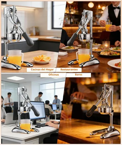 Vista 8 de Exprimidor manual profesional de acero inoxidable prensa de mano para naranja, limón