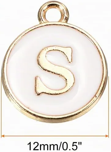 Vista 2 de MECCANIXITY Dije de Letras del Alfabeto de Doble Cara, para Hacer Collar, Pulsera, Pendientes, Joyería