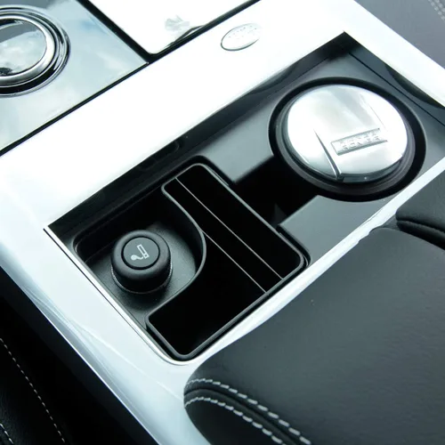 Vista 4 de Soporte de taza de control central de plástico ABS Caja de almacenamiento Bandeja de teléfono para Land Rover Range Rover Velar 2017 2018 2019 2020