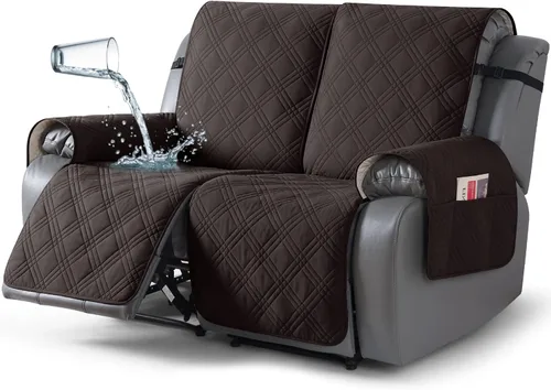 Vista 50 de TAOCOCO Fundas para Sillón de Dos Plazas Reclinable 100% Impermeables, Fundas Divididas para Loveseat Reclinable, Funda Antideslizante para Sofá