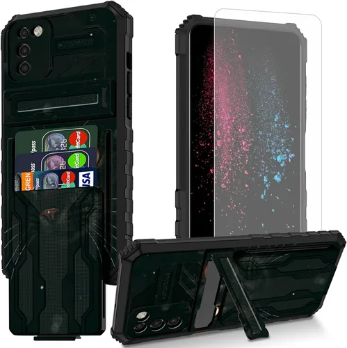 Vista 38 de Funda para teléfono Samsung Galaxy A54 con protector de pantalla, funda con ranura para tarjetas desmontable incorporada, con función atril, a
