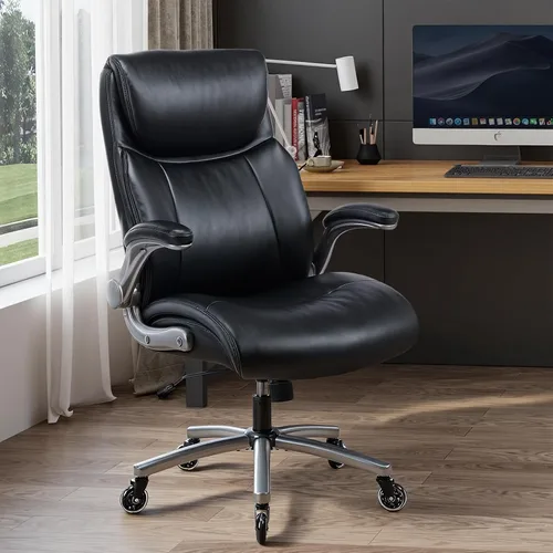 Vista 10 de MALOL Sillas ergonómicas de oficina ejecutivas de respaldo alto, silla de computadora resistente con soporte lumbar, brazos abatibles y tapicería
