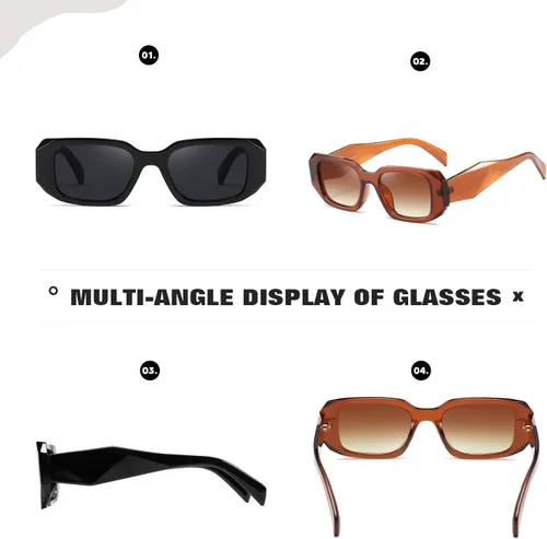 Vista 3 de Y2k - Gafas de sol cuadradas para mujer y hombre, diseño de moda, estilo retro, a la moda, con protección UV