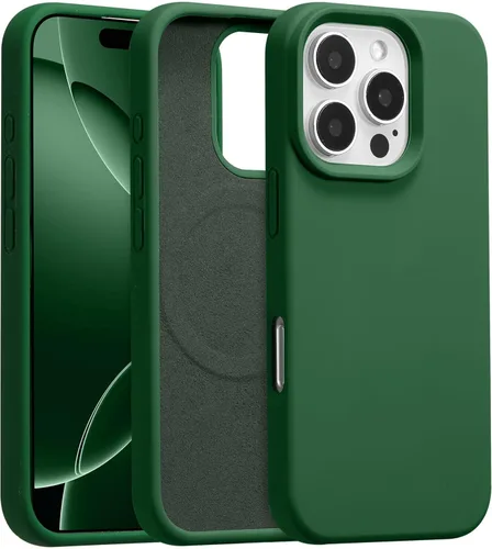 Vista 472 de Funda magnética de silicona para iPhone 13 Pro, color blanco antiguo [Compatible con Magsafe] [Forro de microfibra suave antiarañazos], funda