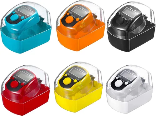 Vista 8 de Tasbeeh Tasbih - Paquete de 6 contadores digitales de 5 dígitos con luz LED, anillo de transporte, funda rígida individual para musulmanes, oración