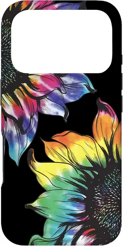 Vista 30 de Tie Dye Sunflower Phone Case Fun Colorful Retro Hippie Gift Case for iPhone 17