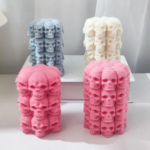 Vista 6 de Molde de vela de Halloween para hacer velas, molde de silicona 3D para fundición de resina, bricolaje yeso, arcilla polimérica, decoración del hogar