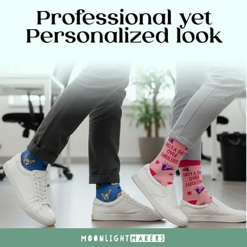 Vista 88 de Moonlight Makers Funny Colored Socks, Novelty Socks, Stocking Stuffer, Unisex Socks