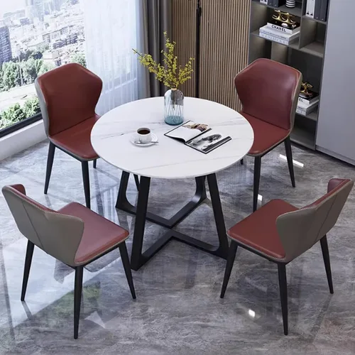 Vista 16 de YVYKFZD 5 Piece Kitchen Dining Table Set, Office Reception Room Club Table and Chair Set, Small Round Conference Table, Simple Coffee Table