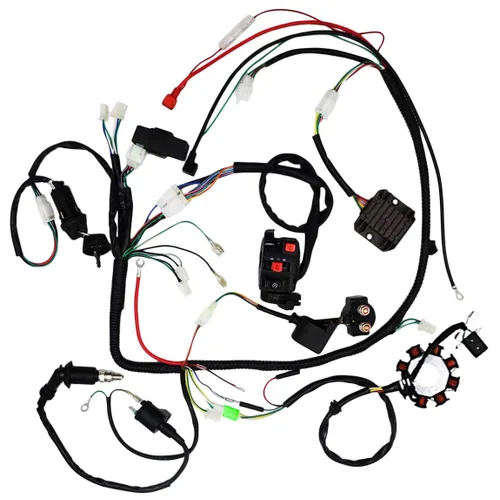 Vista 7 de Kit completo de arnés de cableado con electricidad para ATV Quad 4 Wheelers 150CC-250CC - por KAKO