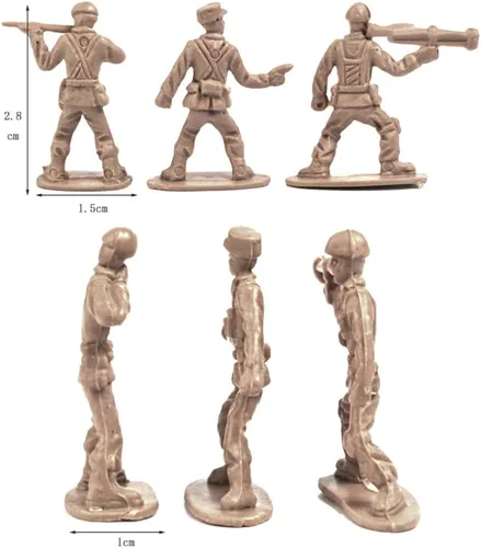 Vista 5 de ikasus 360 piezas de plástico para hombres del ejército para niños, mini figuras de acción militares, figuras militares de soldados de juguete