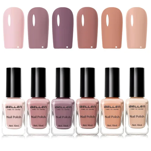 Vista 17 de GELLEN Juego de Esmalte de Uñas en 4 Colores Negro, Blanco, Gris & Base y Capa Superior, Esmalte de Uñas de Tendencia Otoño/Invierno Negro, Blanco