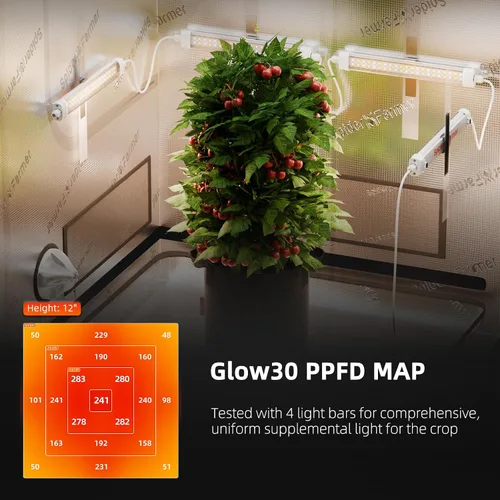 Vista 2 de Kits de luces de crecimiento LED Spider Farmer Glow30, lámpara de crecimiento integrada de espectro completo similar al sol, resistente al agua