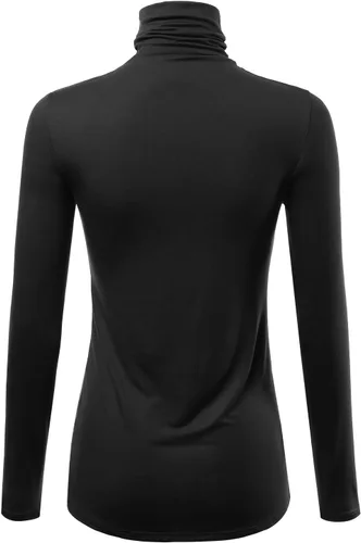 Vista 3 de Fashionolic - Suéter para mujer, de manga larga y cuello alto, ligero, sin botones (talla de la S a la 3X, fabricado en Estados Unidos)