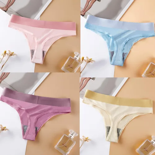 Vista 6 de Buankoxy Paquete de 6 tangas de tiro bajo sin costuras que no se muestran cómodas, ropa interior hipster, paquete múltiple