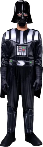Vista 6 de STAR WARS Darth Vader Official Youth Deluxe Costume - Padded Jumpsuit with Gloves, Detachable Cape, and Plastic Mask