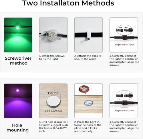 Vista 7 de FVTLED Luces permanentes para exteriores de 50 pies, luces inteligentes dinámicas RGB+WW para exteriores con 36 aleros LED, luz exterior impermeable