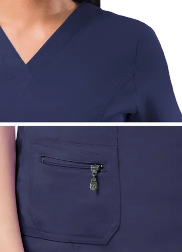 Vista 4 de Adar Pro - Ropa quirúrgica para mujer, con cuello en V elevado