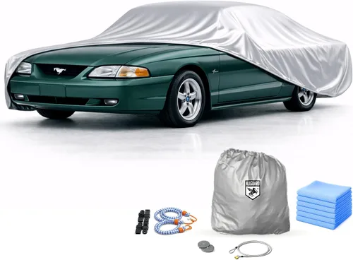 Vista 7 de Funda de coche para Ford Mustang 1ª generación (1964-1973), resistente a los arañazos, cubierta de interior de satén negro, material ultra suave