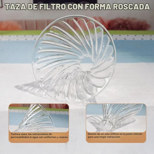 Vista 5 de Verter sobre cafetera 13.5 fl oz vidrio borosilicato goteo