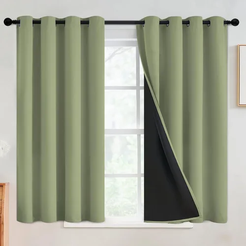 Vista 28 de SimpleHome - Cortinas opacas 100% para recámara, cortinas de ventana con ojales beige, con aislamiento térmico, cortinas de oscurecimiento