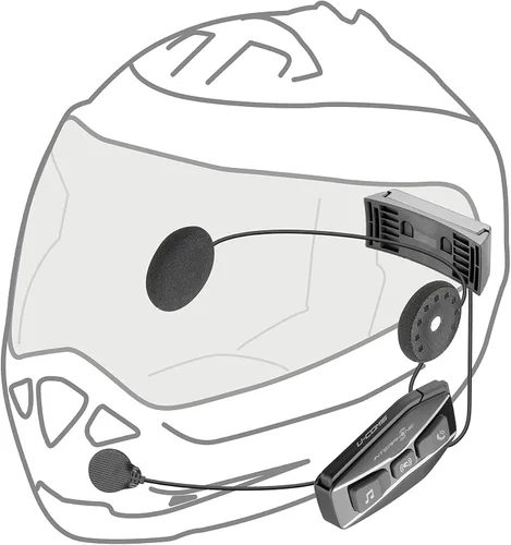 Vista 6 de Interphone Cellularline, Intercomunicador para motocicleta con Bluetooth y comunicación de malla, modelo U-Com 16, hasta 4 motores, distancia 1.0
